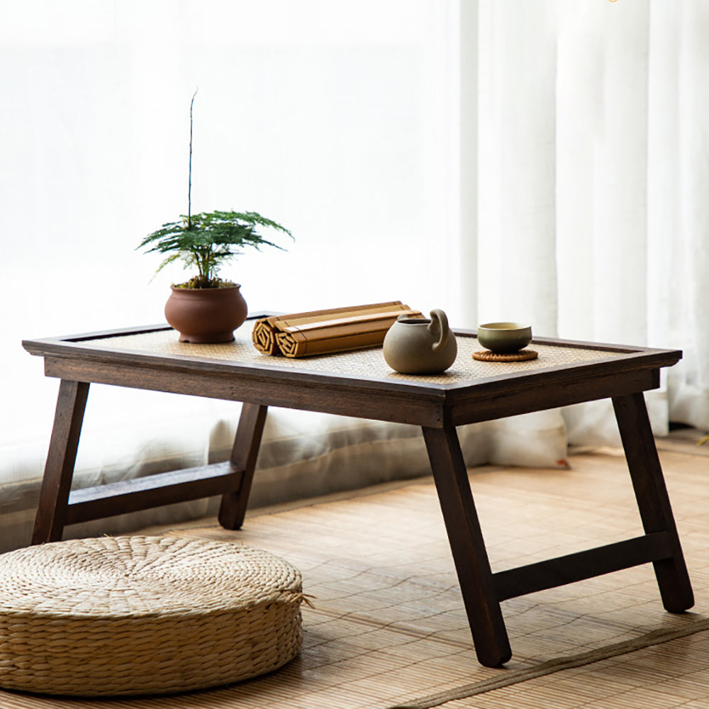 Foldable Low Rattan Tea Table